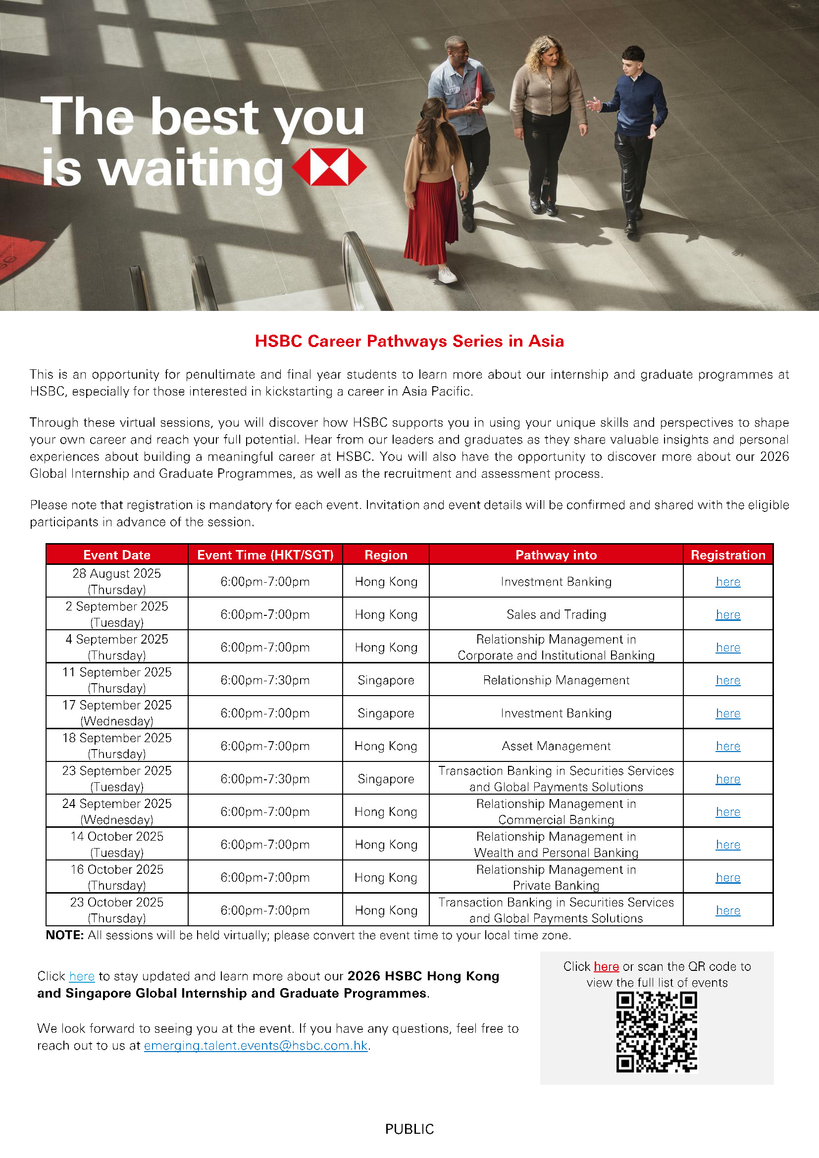 HSBC Career Pathways Series in Asia