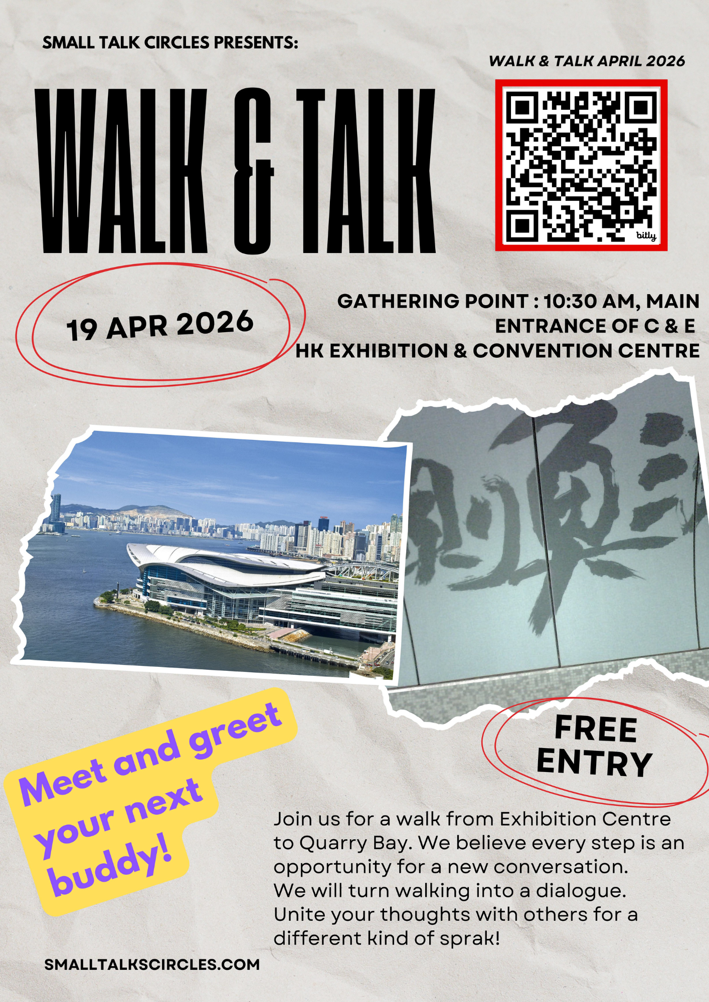 Walk & Talk on April 19 in Central Boardwalk