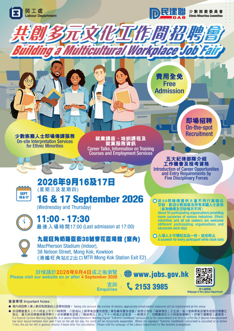 Building a Multicultural Workplace Job Fair Poster